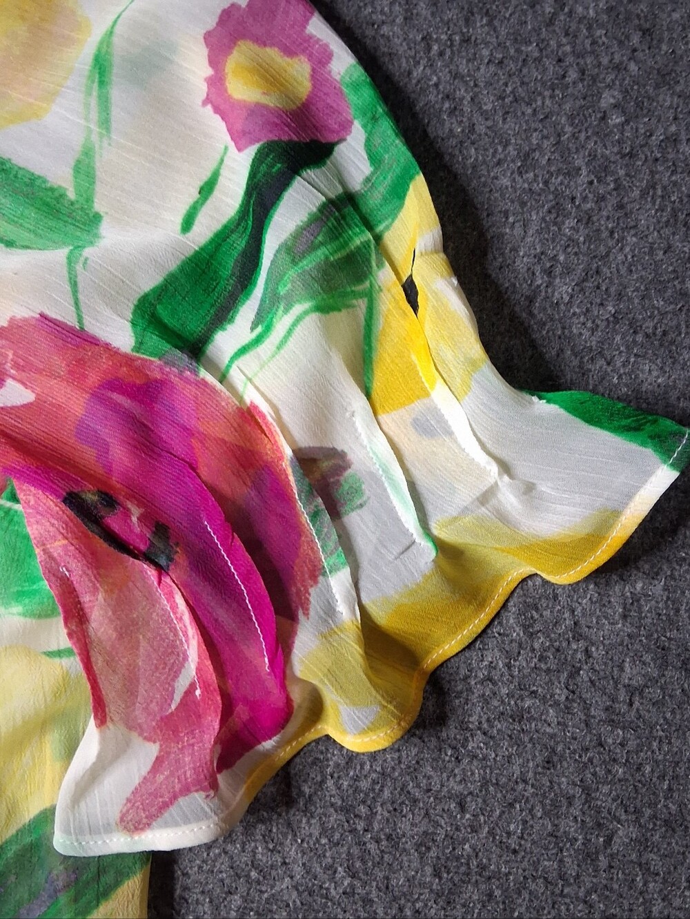DKNY Floral Chiffon Pleated Mini Dress NWT Size 16 - Picture 5 of 14